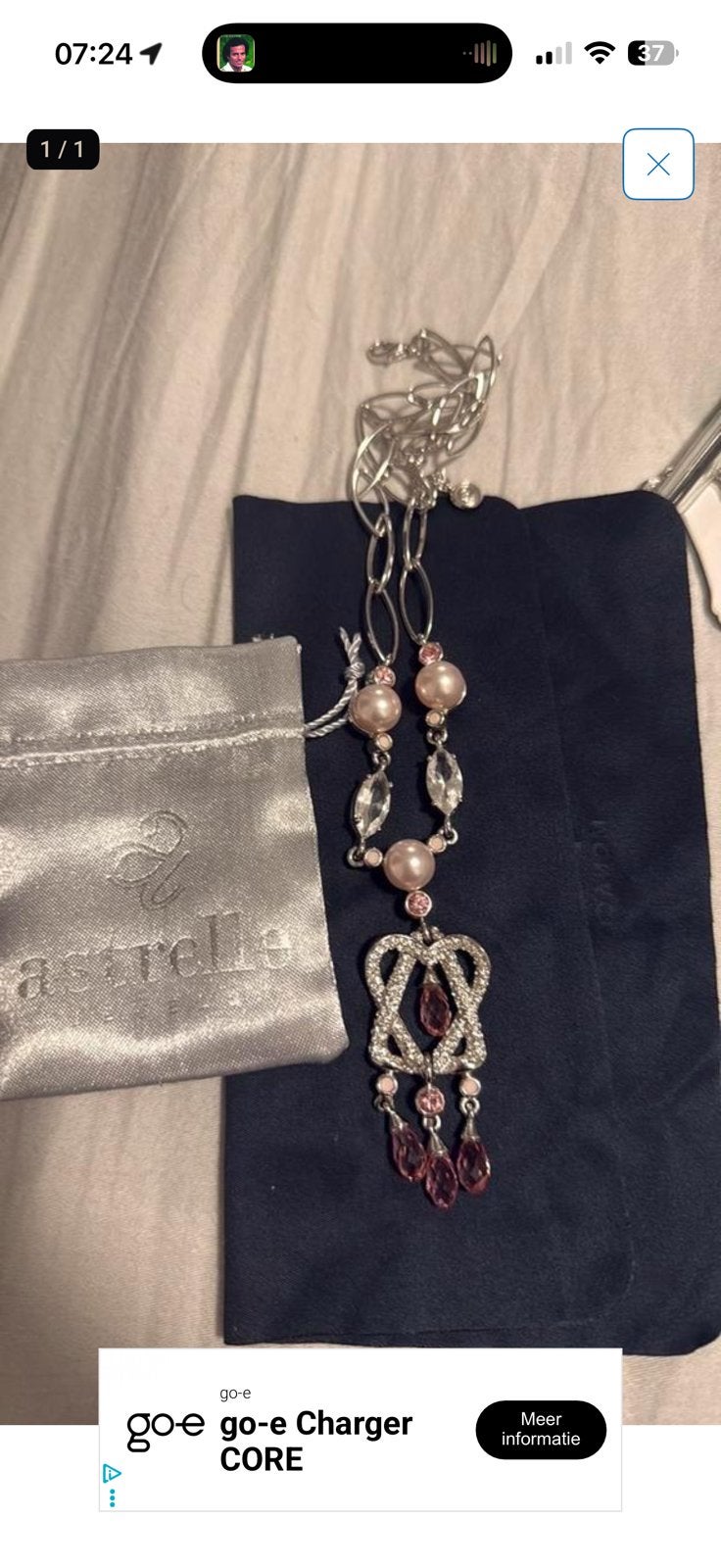 Swarovski parelketting rose van astrelle nieuww hart, Ophalen of Verzenden, Zo goed als nieuw, Overige materialen