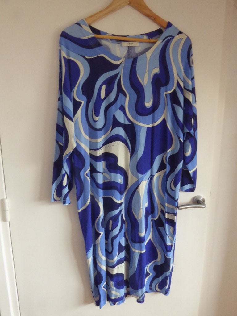 La Salle blauwe jurk, Blauw, Maat 42/44 (L), Ophalen of Verzenden, Zo goed als nieuw