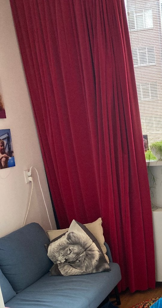 Hema Gordijnen Velours met voering, Huis en Inrichting, Ophalen, Overige merken, Fluweel, Plooiafwerking