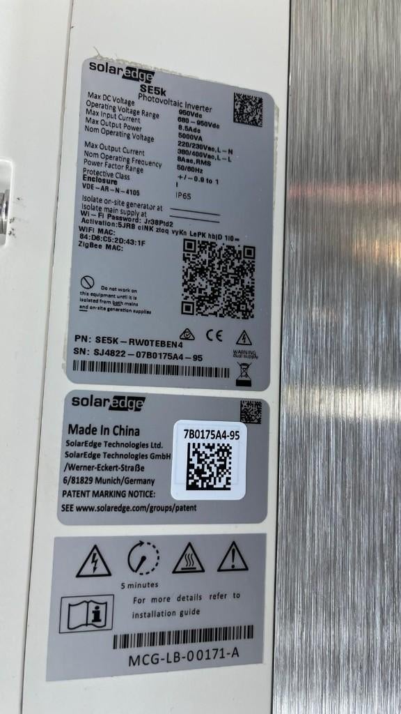 Solar Edge SE5K-RWOTEBEN4, Ophalen, Nieuw, Overige typen, 200 wattpiek of meer