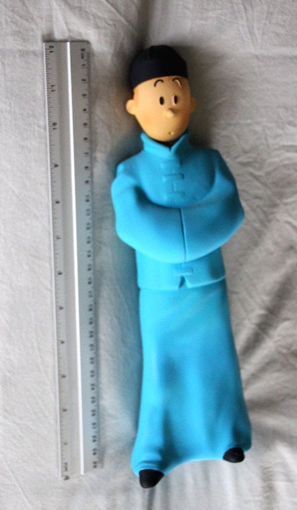 Kuifje Tintin Beeld blauwe Lotus bleu statue 30 cm, Verzamelen, Verzenden, Kuifje, Zo goed als nieuw, Beeldje of Figuurtje