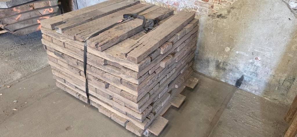 Partij oude harthouten planken, Gebruikt, 25 tot 50 mm, Ophalen of Verzenden, Plank