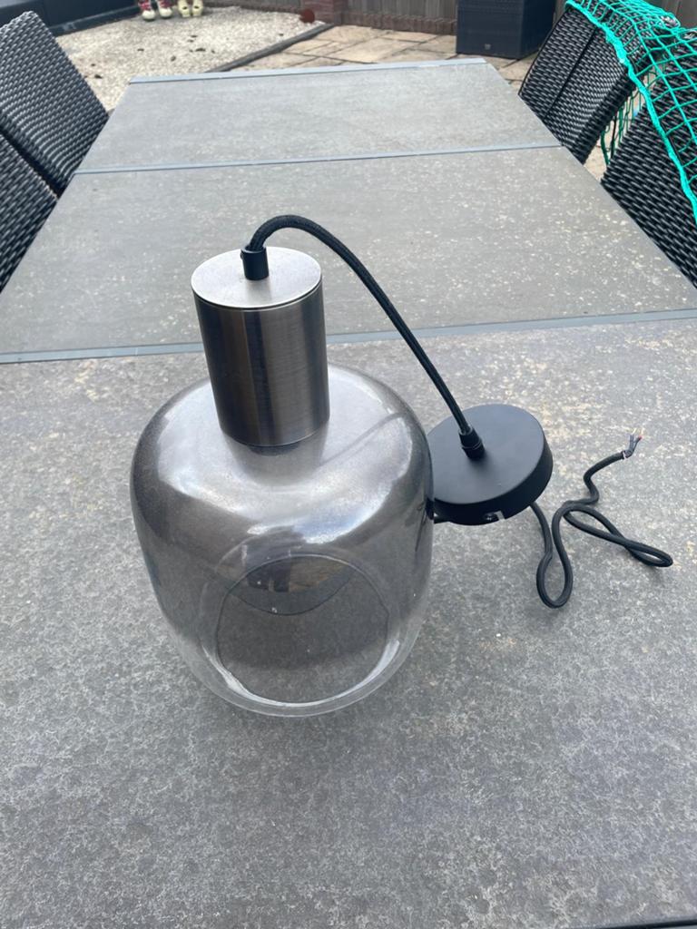 Mooie Hanglamp, Ophalen, Zo goed als nieuw, Glas, Minder dan 50 cm