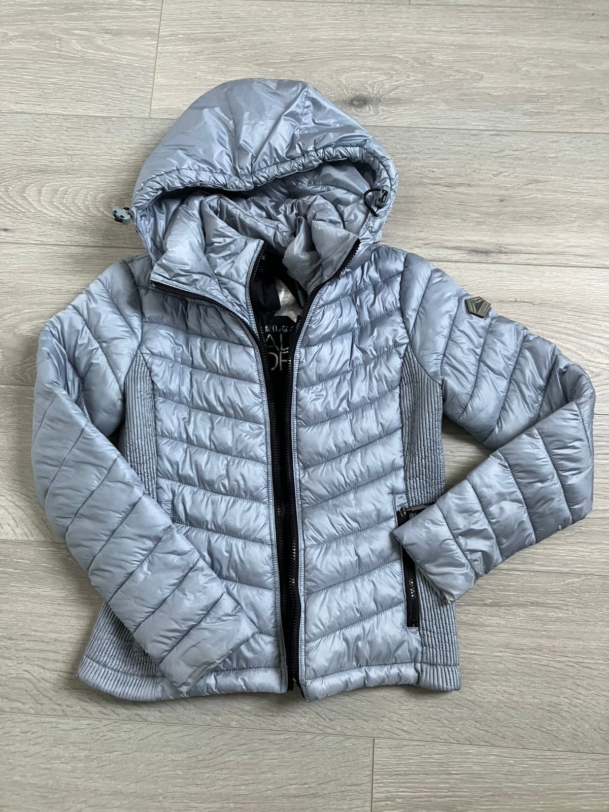 Winterjas dames maat M grijs/blauw/zilver superdry, Ophalen of Verzenden, Zo goed als nieuw, Maat 38/40 (M), Jack