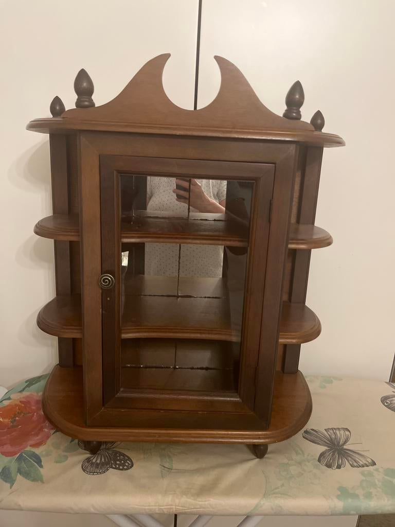Houten wandkastje met glazen deur 51/20/52 hoog, Ophalen of Verzenden, Zo goed als nieuw
