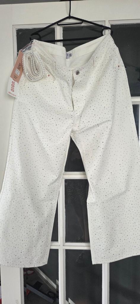 Nieuw glitter broek maat 46, Kleding | Dames, Spijkerbroeken en Jeans, Ophalen of Verzenden, Nieuw, Wit, Overige jeansmaten