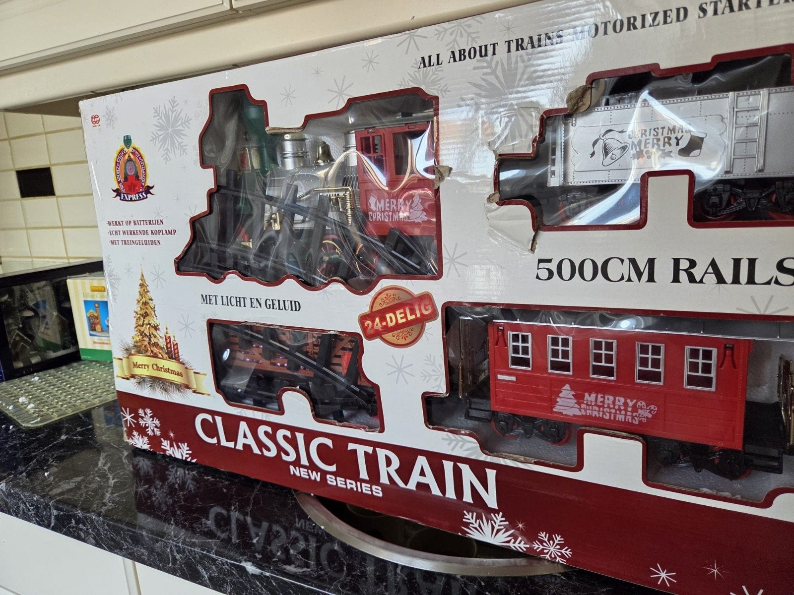 Kerst Classic Train Express 24-delig met Licht en Ge, Treinset, Gelijkstroom, Nieuw, Analoog