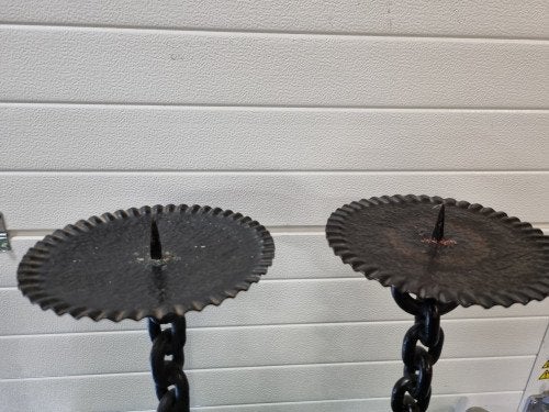 kandelaars smeedijzer groot vintage, Huis en Inrichting, Woonaccessoires | Kandelaars en Kaarsen, Ophalen of Verzenden, 'T Olde Gre-j