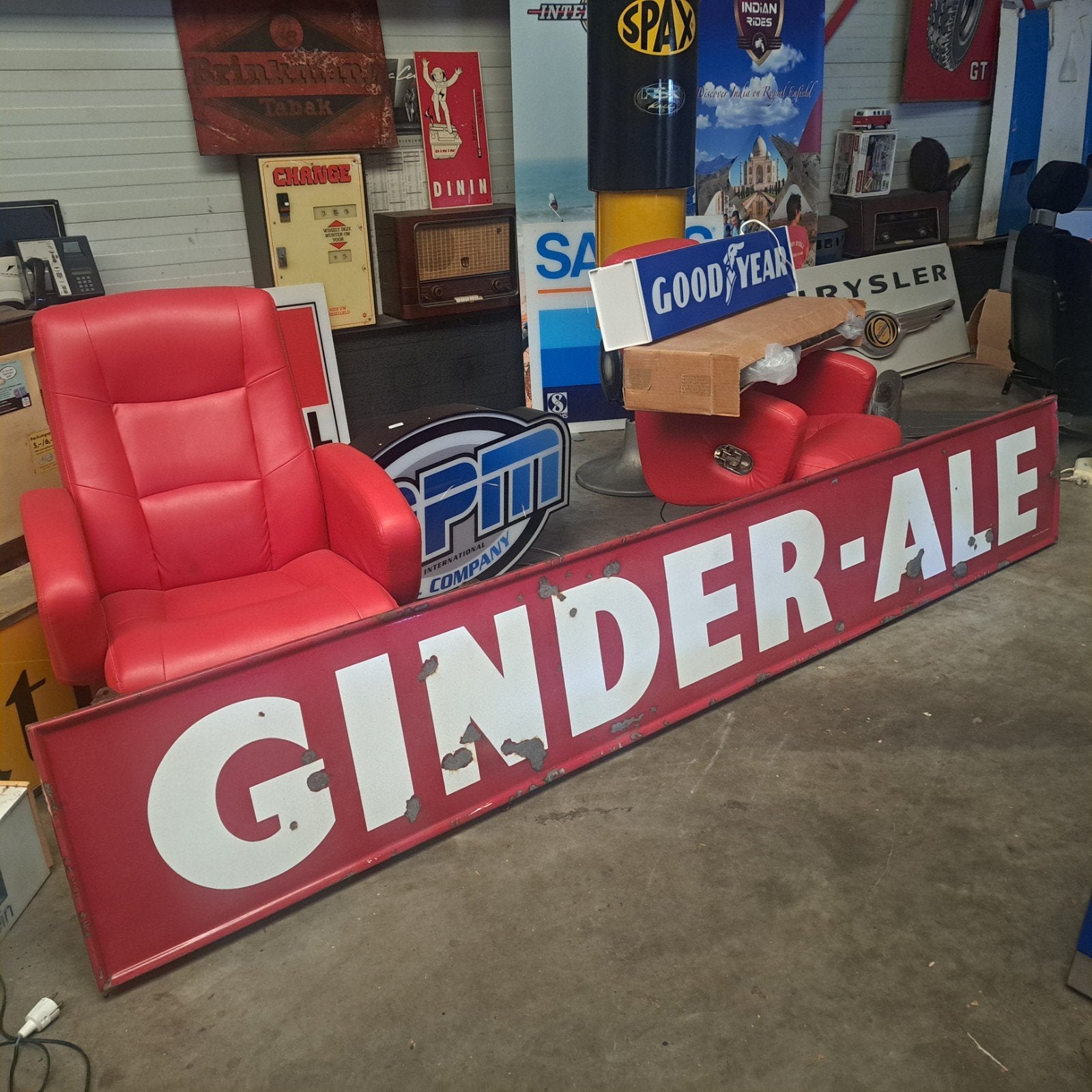 Ginder-Ale emaille reclamebord Koekelberg '65, Ophalen, Gebruikt, Reclamebord