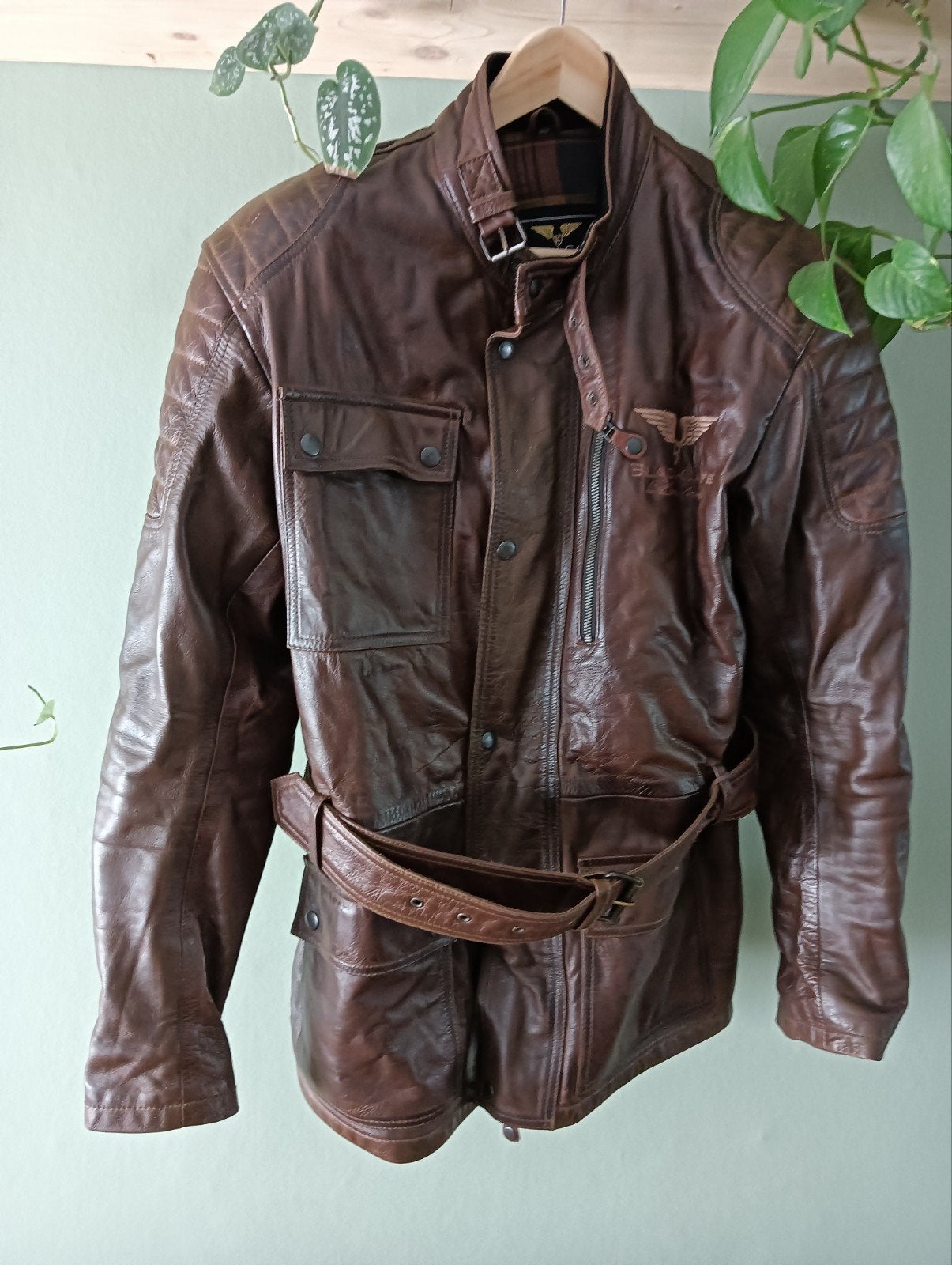Black cafe soepel leren motorjas Bellstaff trail stijl, Ophalen of Verzenden, Tweedehands, Jas | leer