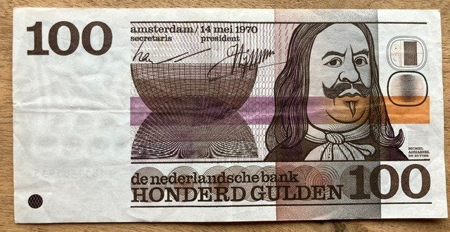 100 gulden 1970 Michiel de Ruyter, Ophalen, 100 gulden, Los biljet