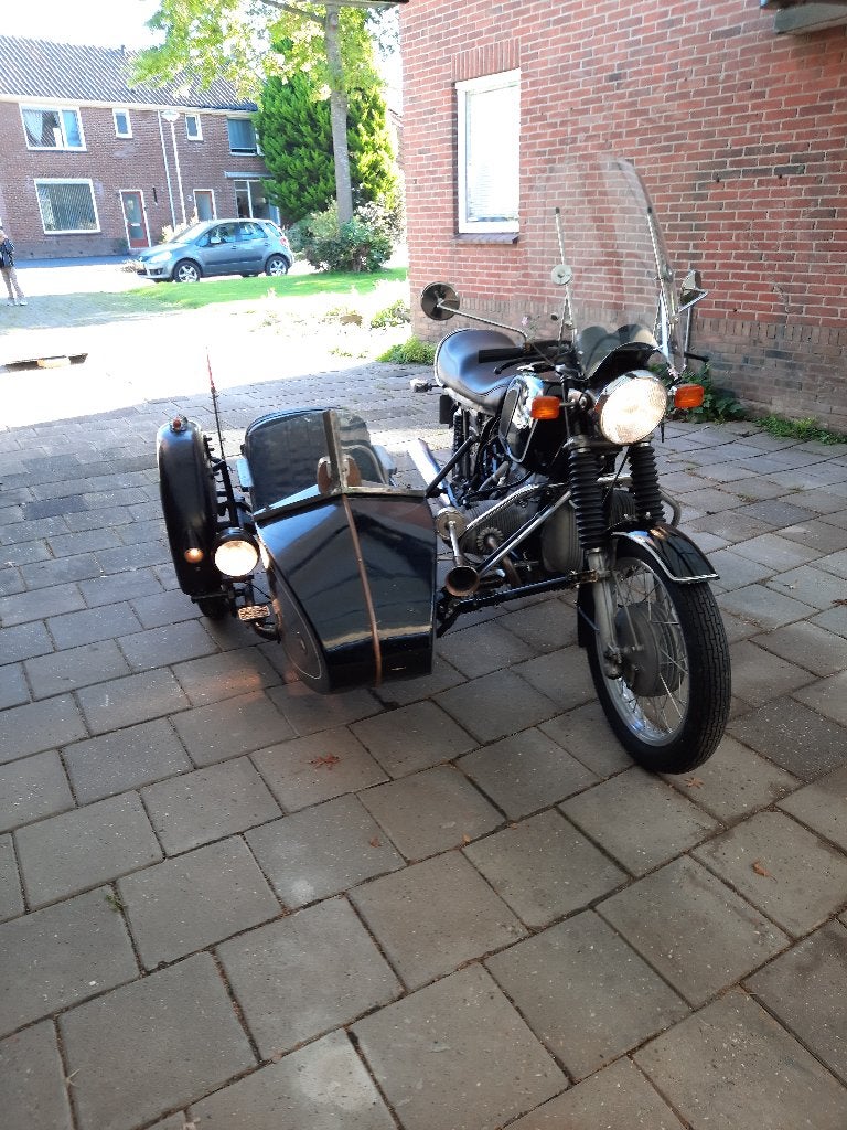 BMW Motor oldtimer met Hollandia zijspan., 750 cc, Cardan-aandrijving, 2 cilinders, Toermotor