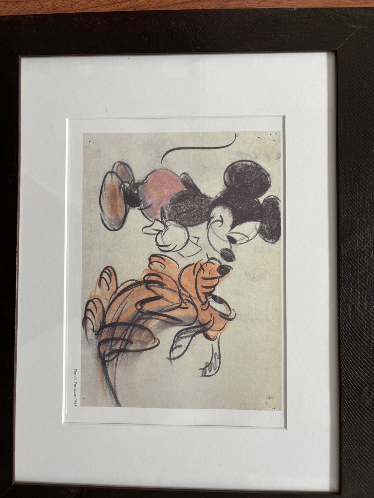 Ingelijste disney tekeningen pluto mickey, Ophalen, Mickey Mouse, Zo goed als nieuw