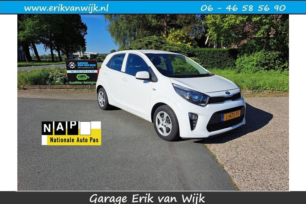 Kia Picanto 1.0 DPi ComfortLine 5pers. Airco/Cruise Control/, Voorwielaandrijving, Start-stop-systeem, Gebruikt, Wit