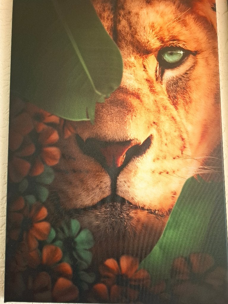 Wand decoratie leeuw jaguar mooi groot, Ophalen of Verzenden, Zo goed als nieuw