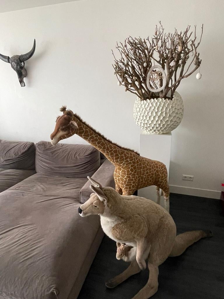 Levensechte pluchen dieren Hansa: Giraffe en Kangoeroe, Kinderen en Baby's, Speelgoed | Knuffels en Pluche, Ophalen of Verzenden