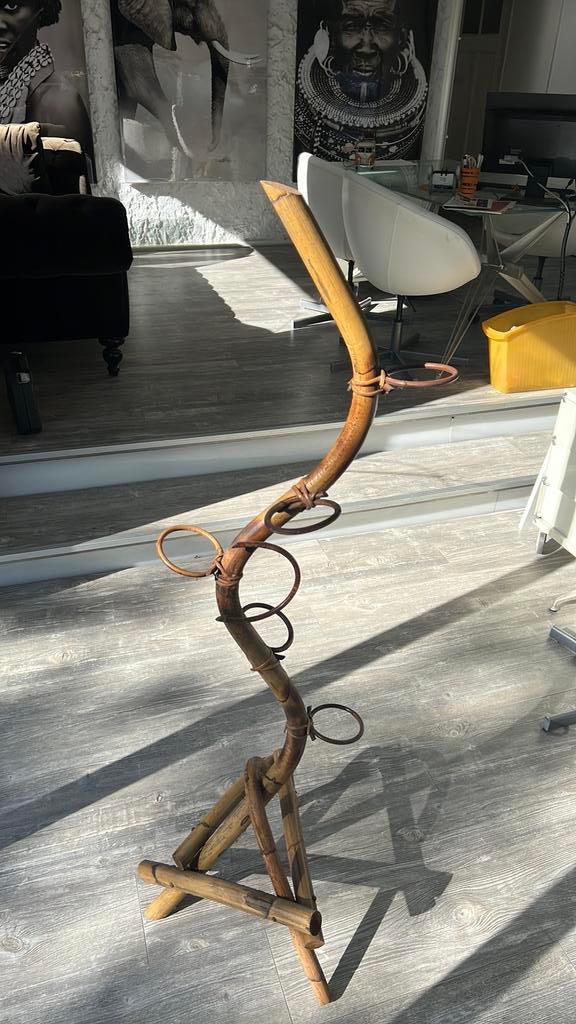 Vintage rotan-houten plantenslang, Ophalen of Verzenden
