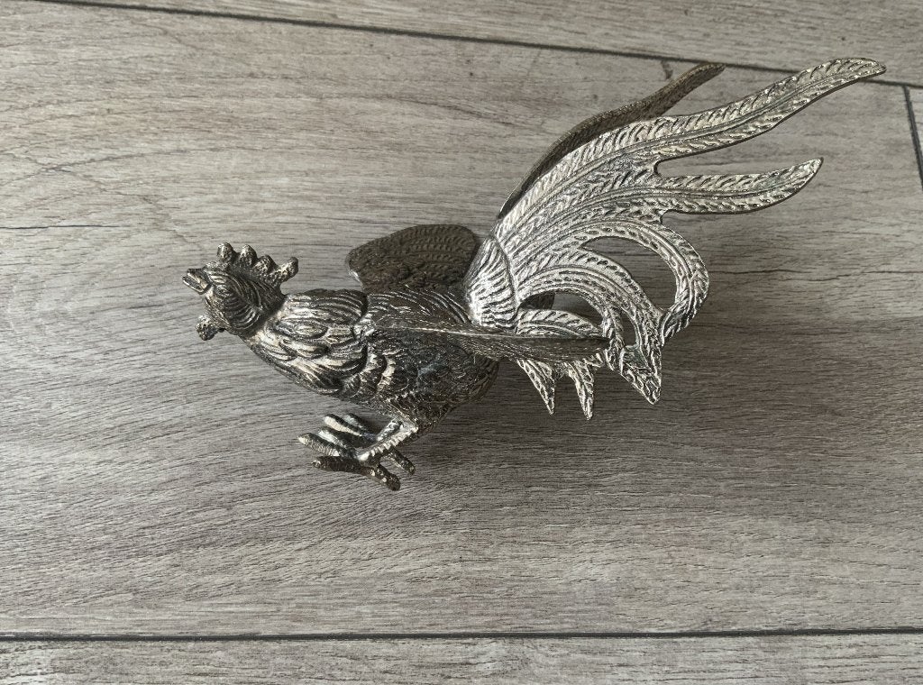 Vintage 60's zilver Zilveren Metalen Haan - Silverplated, Antiek en Kunst, Antiek | Goud en Zilver, Zilver, Ophalen of Verzenden