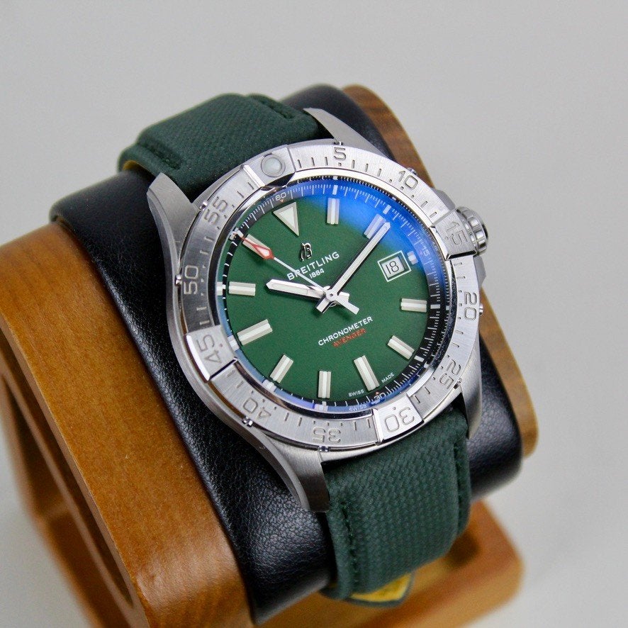 Breitling Avenger - A17328 - Full Set, Leer, Staal, Breitling, Polshorloge