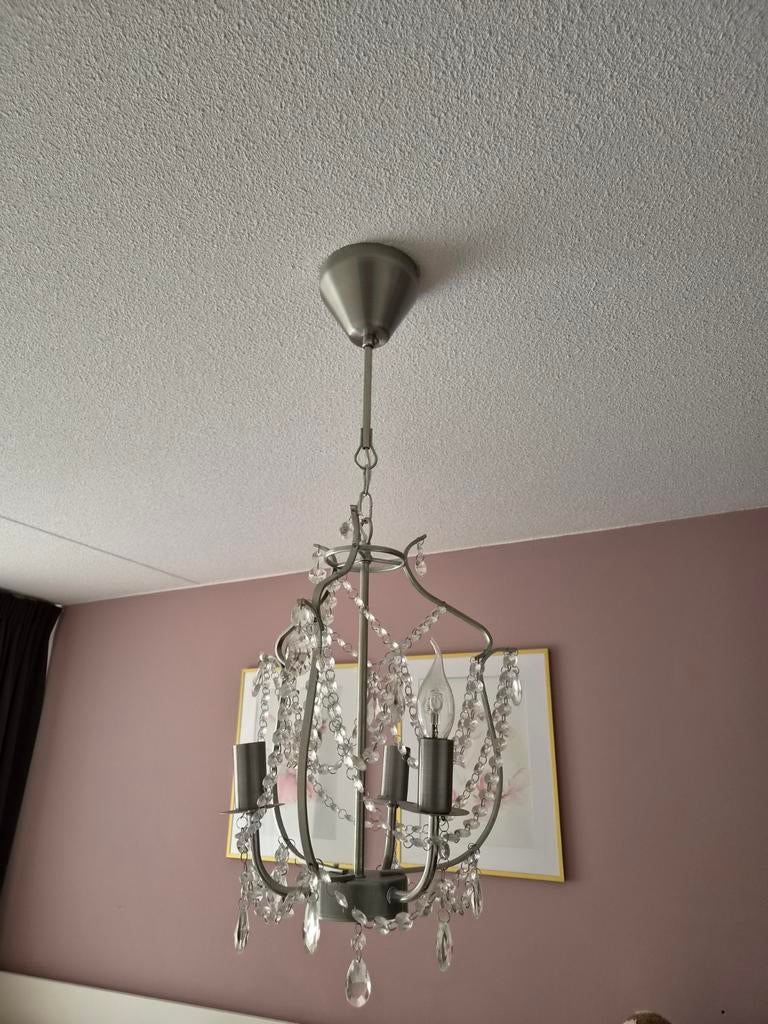 Kroonluchter met kristallen, Huis en Inrichting, Lampen | Kroonluchters, Ophalen of Verzenden