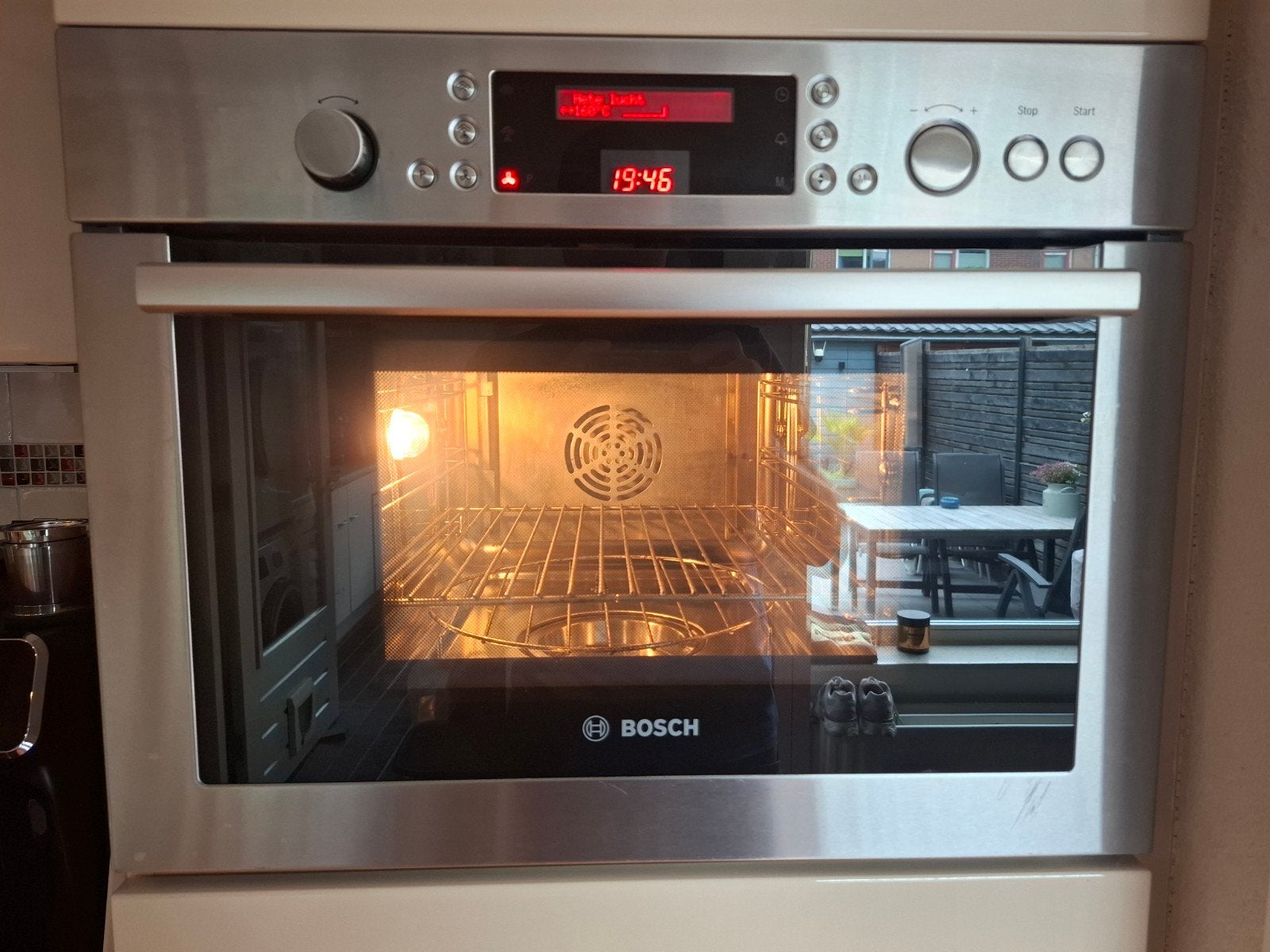 Bosch Combi Stoomoven - Gebruikt, Werkt Perfect HBC86D750, Ophalen, 45 tot 50 cm, Gebruikt, Hete lucht