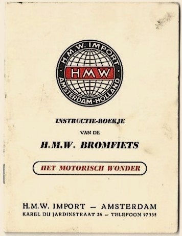HMW instructieboekje bromfiets, Verzenden, Zo goed als nieuw