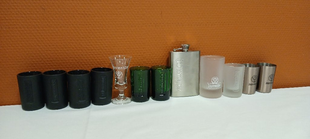 Jägermeister, Verzamelen, Ophalen of Verzenden, Gebruikt, Borrel- of Shotglas