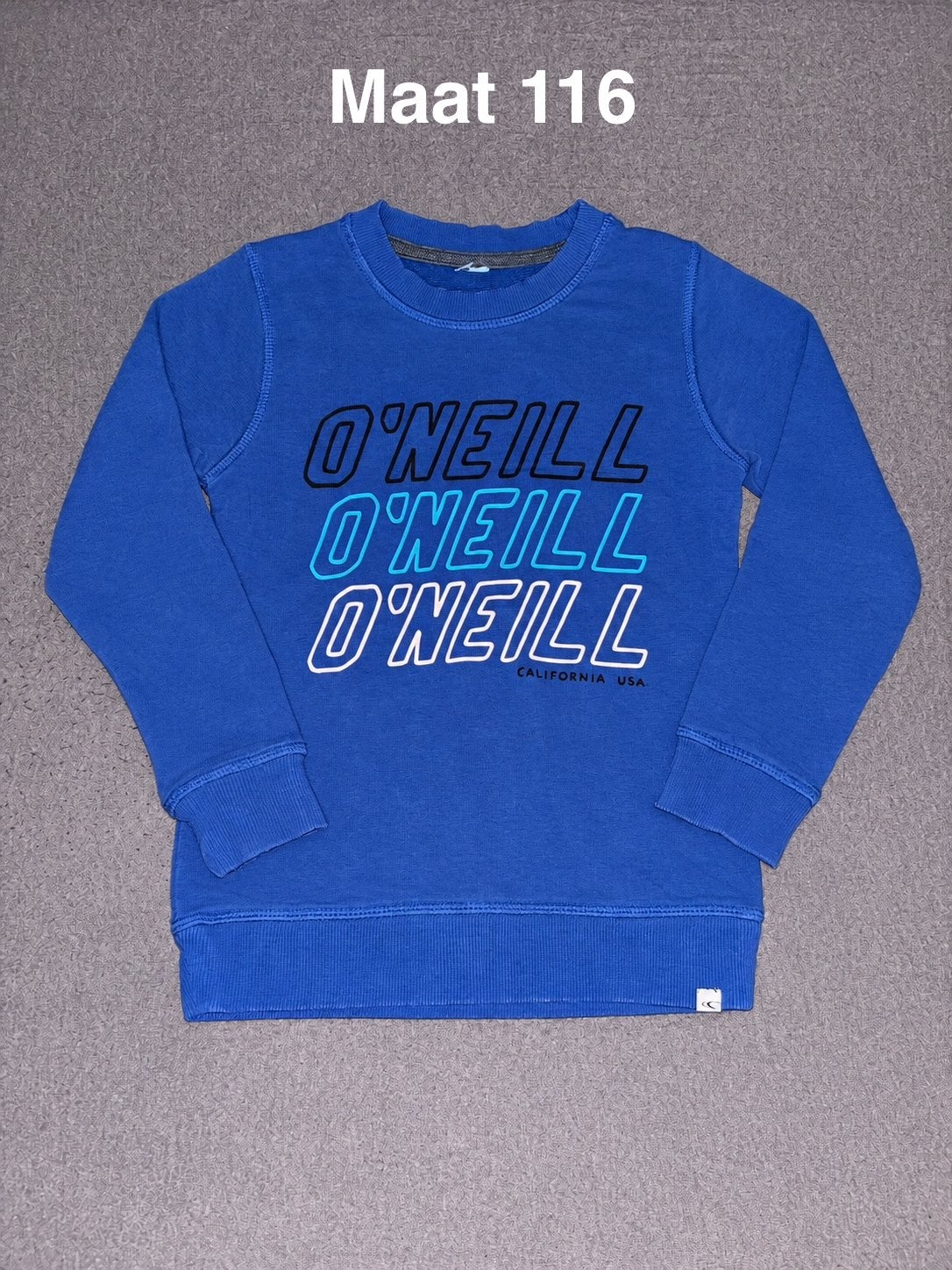 O'Neill Blauwe Trui Maat 116, Ophalen of Verzenden, Zo goed als nieuw, Jongen, Trui of Vest