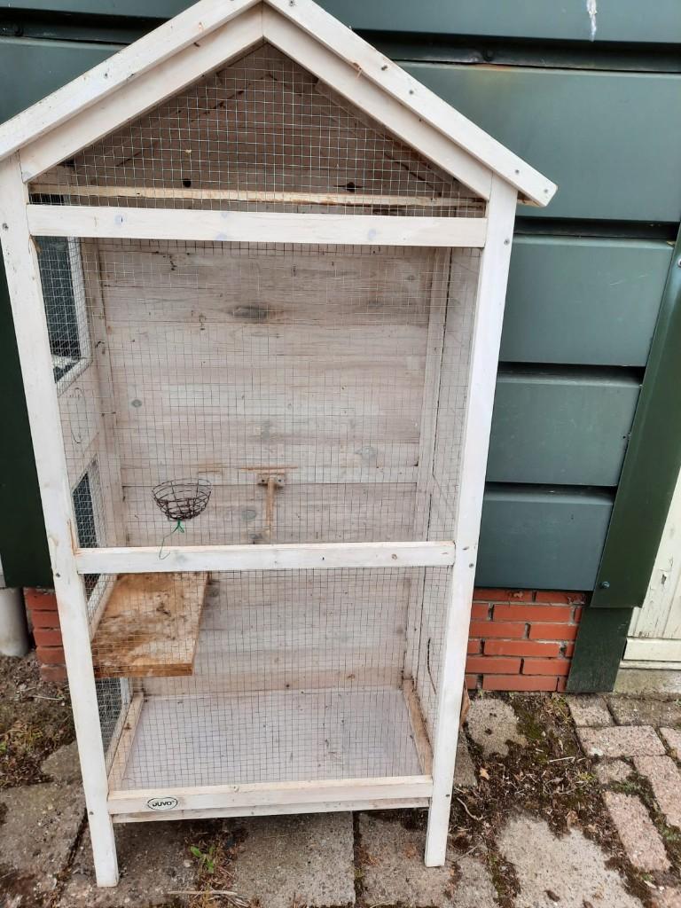 Staande Vogel kooi, Dieren en Toebehoren, Ophalen, Gebruikt, Hout, Vogelkooi