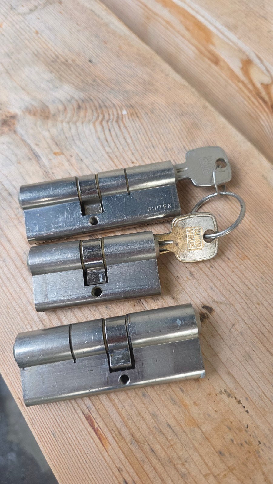 3 Wink Haus cilindersloten SKG 2 ster met 2 sleutels, Ophalen of Verzenden, Gebruikt, Overige materialen, Slot