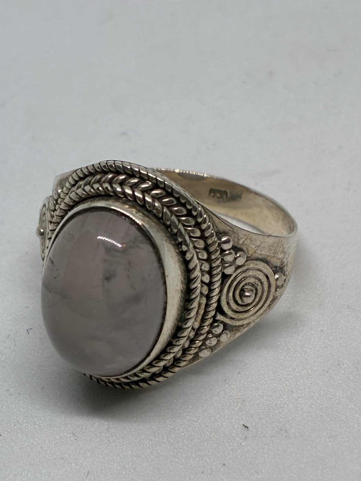 Zilveren 925 ring met roze Quartz, maat 20, Sieraden, Tassen en Uiterlijk, Zilver en edelstenen, 20 of groter, Ophalen of Verzenden