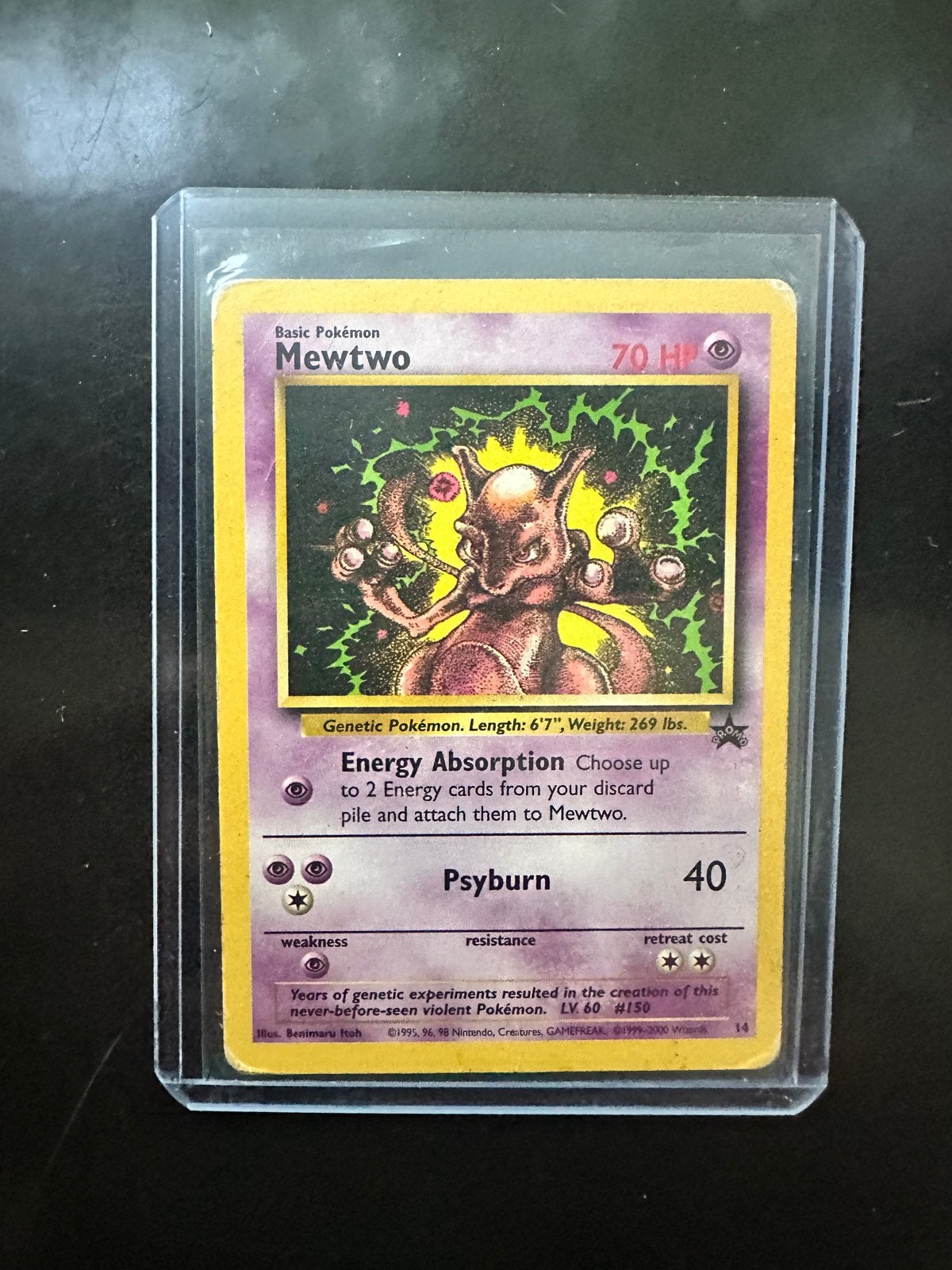 Mewtwo Promo Pokémon kaart (Base Set), Ophalen of Verzenden, Gebruikt, Losse kaart