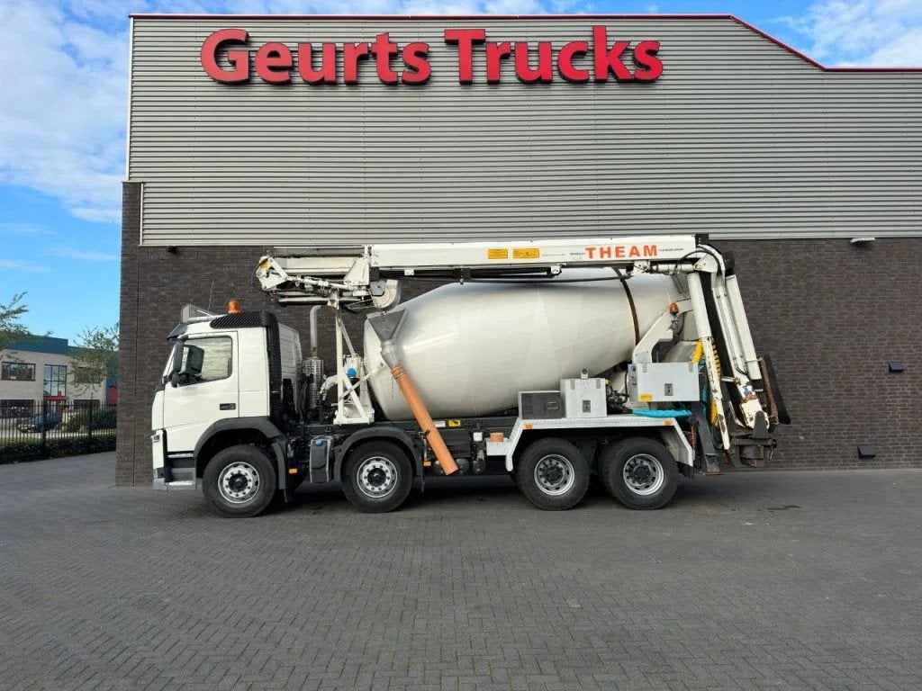 Volvo FM 410 8X4 + STETTER 9 M3 MIXER/MISCHER + THEAM 15 M T, Automaat, Achterwielaandrijving, Euro 6, Wit