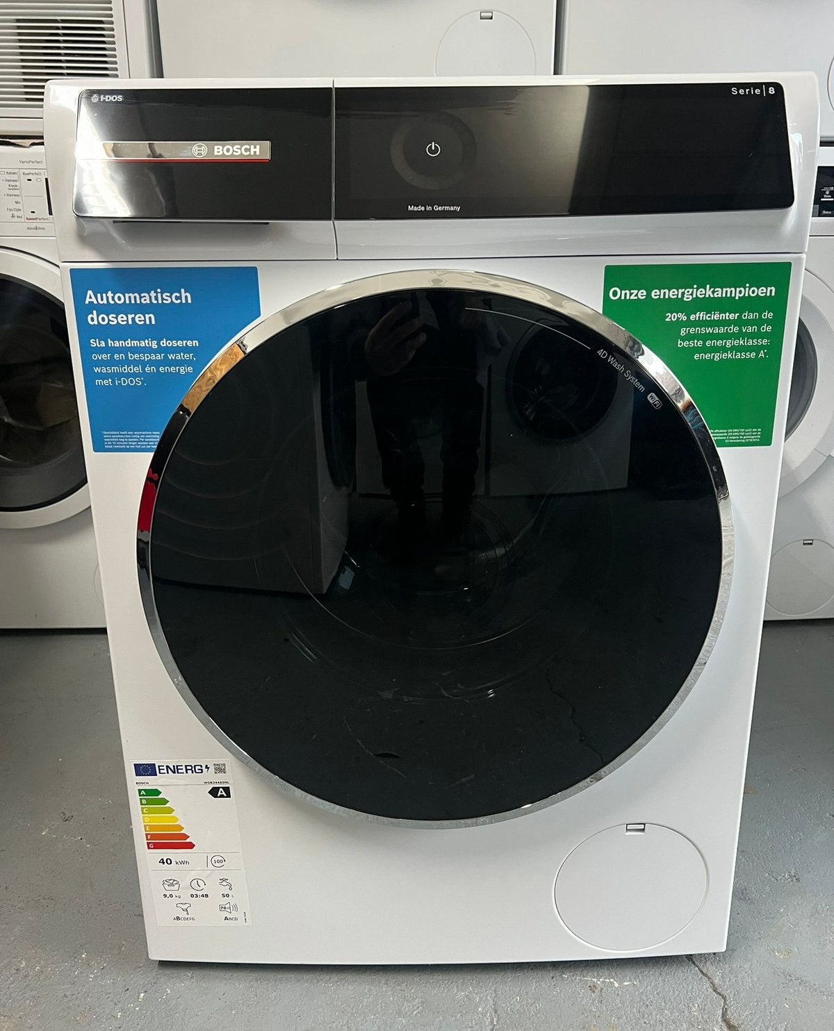 Bosch Serie 8 Wasmachine 9KG i-Dos & WiFi/HomeConnect, Witgoed en Apparatuur, Wasmachines, Ophalen of Verzenden, Zo goed als nieuw
