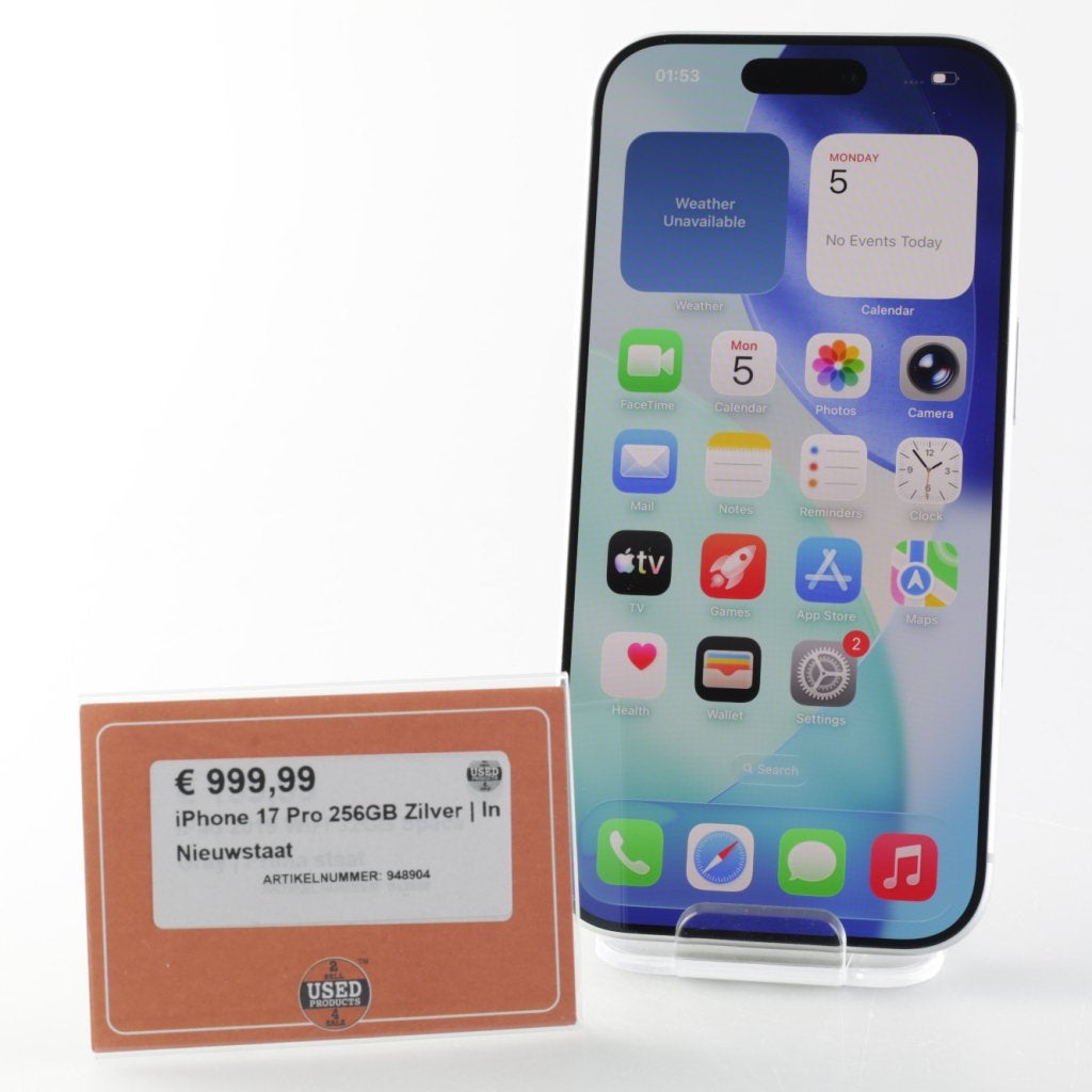 iPhone 17 Pro 256GB Zilver | Nieuwstaat, Apple, Zo goed als nieuw, Support@apple.com, One Apple Park Way
Cupertino, CA 95014
United States