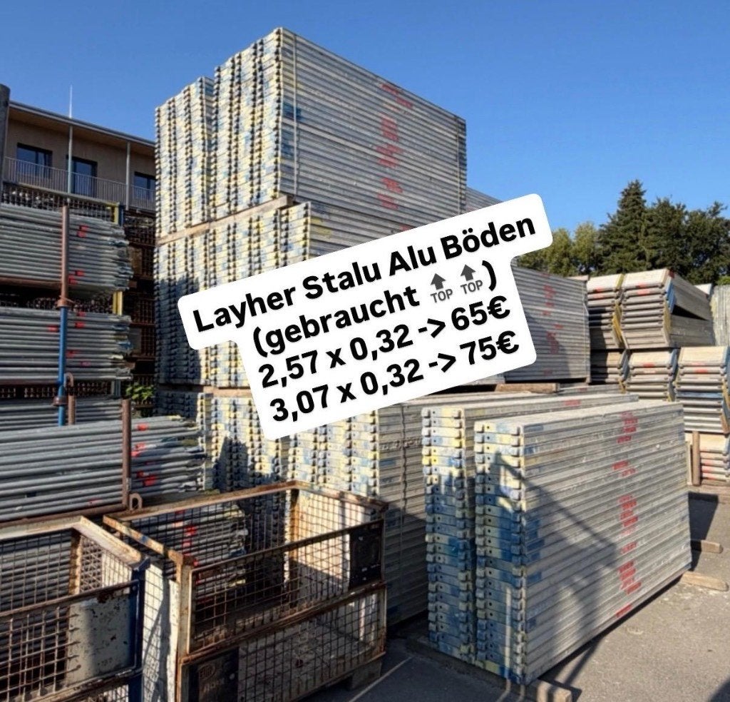 Gebruikte Layher Stalus-vlonder / Alu-belag 2,57m & 3,07m, Ophalen of Verzenden, Gebruikt, Overige typen, 5 meter of hoger