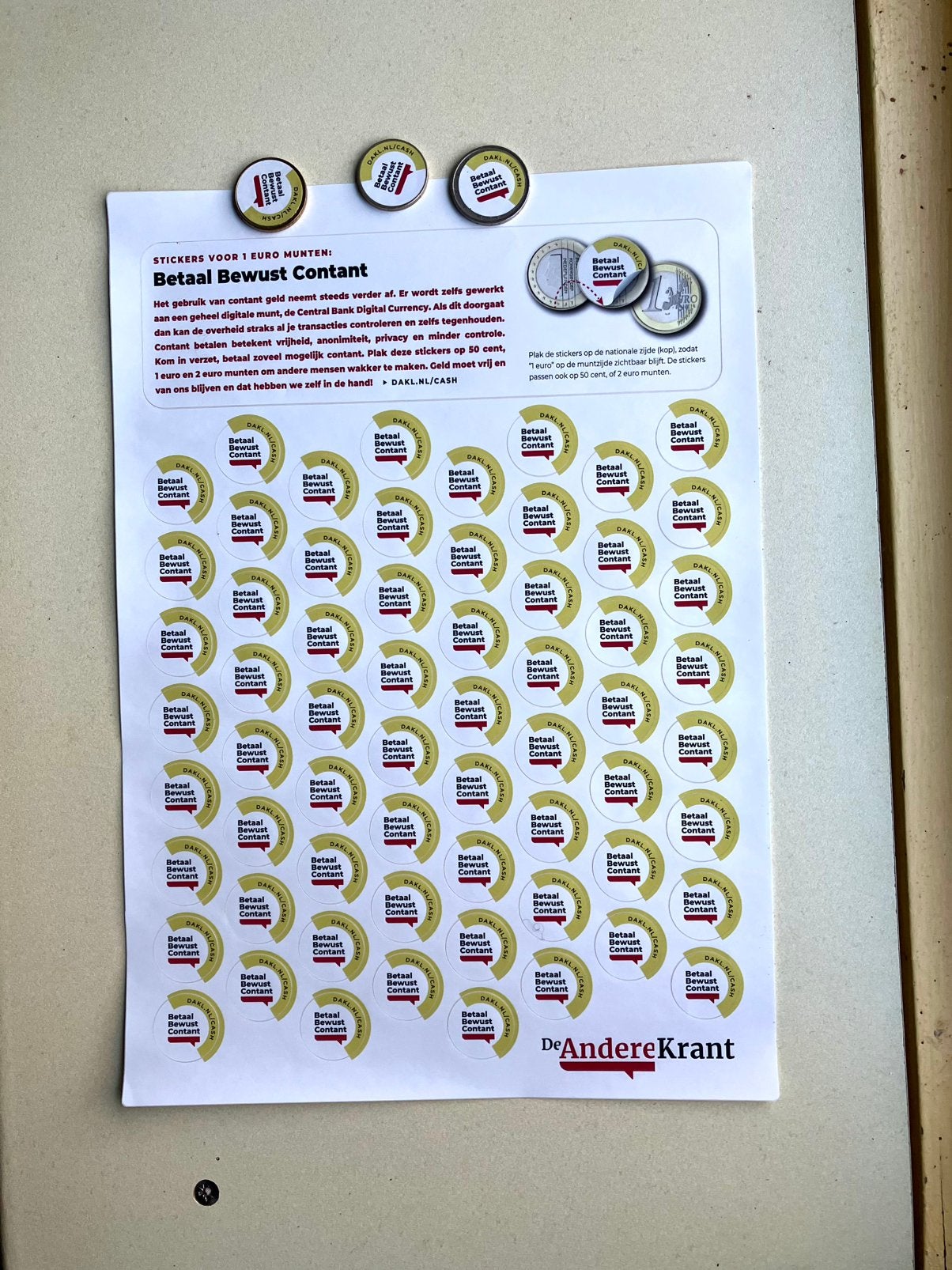 Betaal Bewust Contant - STICKERVELLEN, Postzegels en Munten, Munten | Nederland, Setje, Ophalen of Verzenden