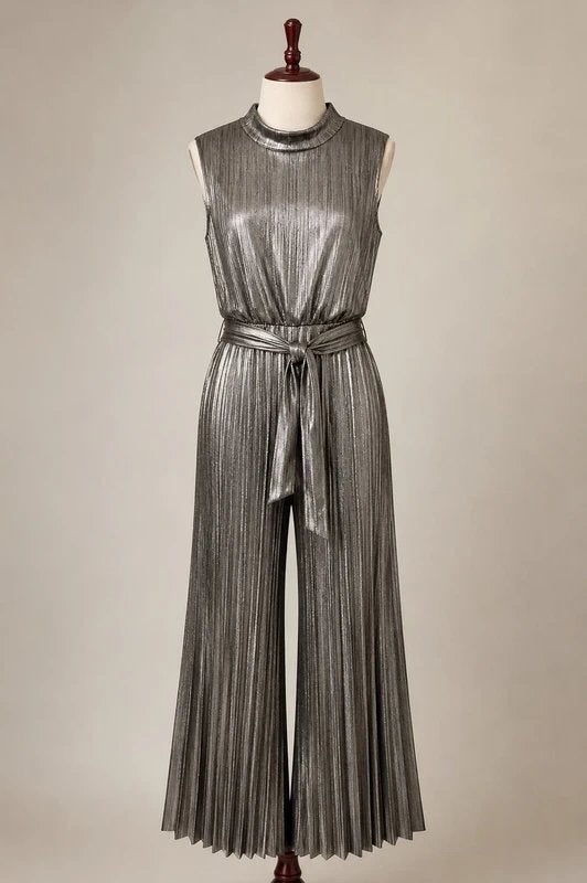 Frank Lyman luxe plissé jumpsuit metalic bronskleur maat M, Verzenden, Zo goed als nieuw, Maat 38/40 (M), Overige kleuren