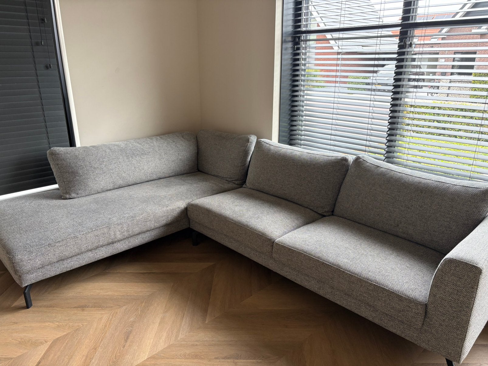 Pronto grijze hoekbank, Ophalen, Gebruikt, 100 tot 125 cm, 150 tot 200 cm