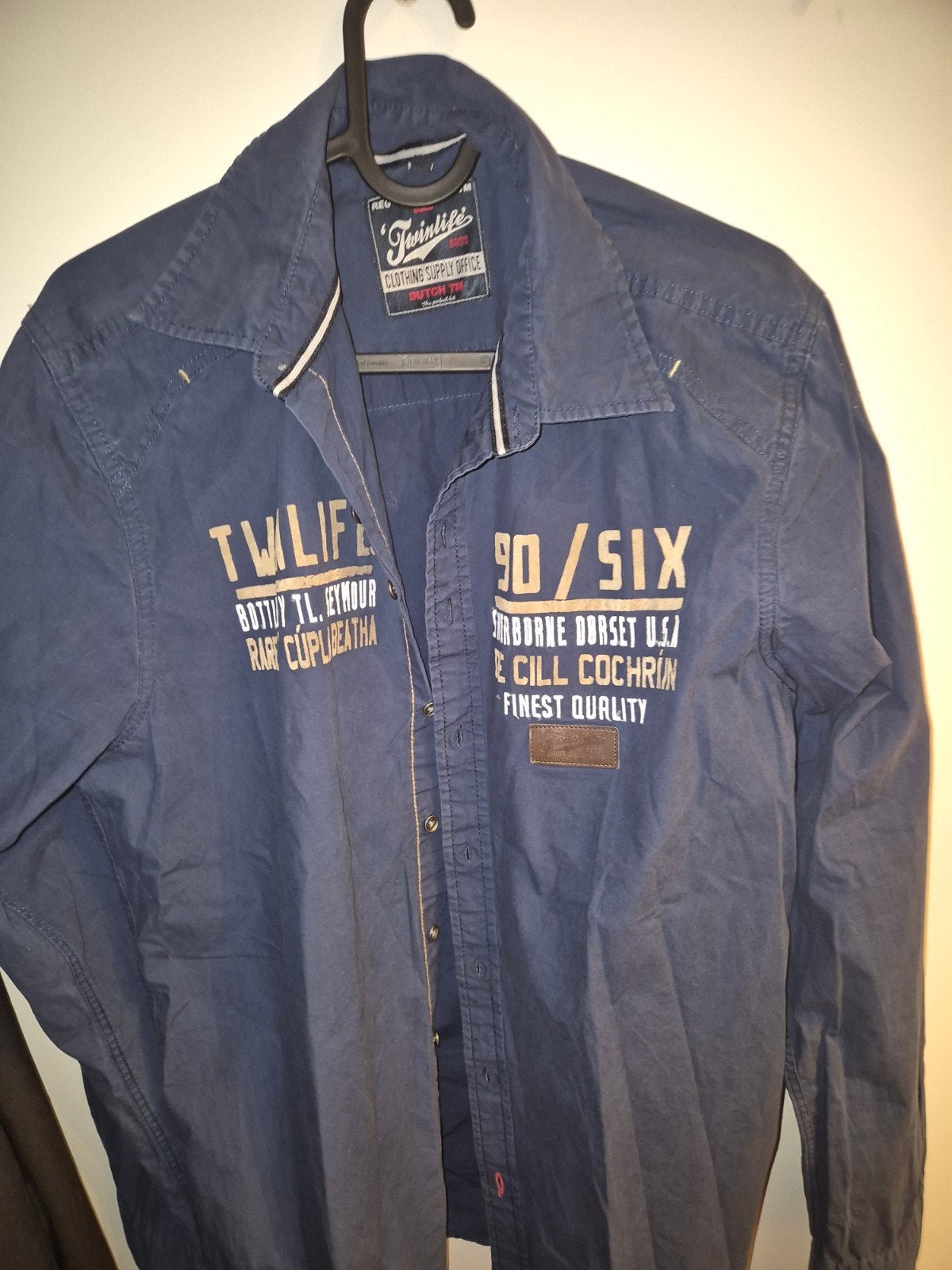 Twinlife heren overhemd - Blauw - Maat M, Blauw, Twinlife, Gedragen, Halswijdte 39/40 (M)