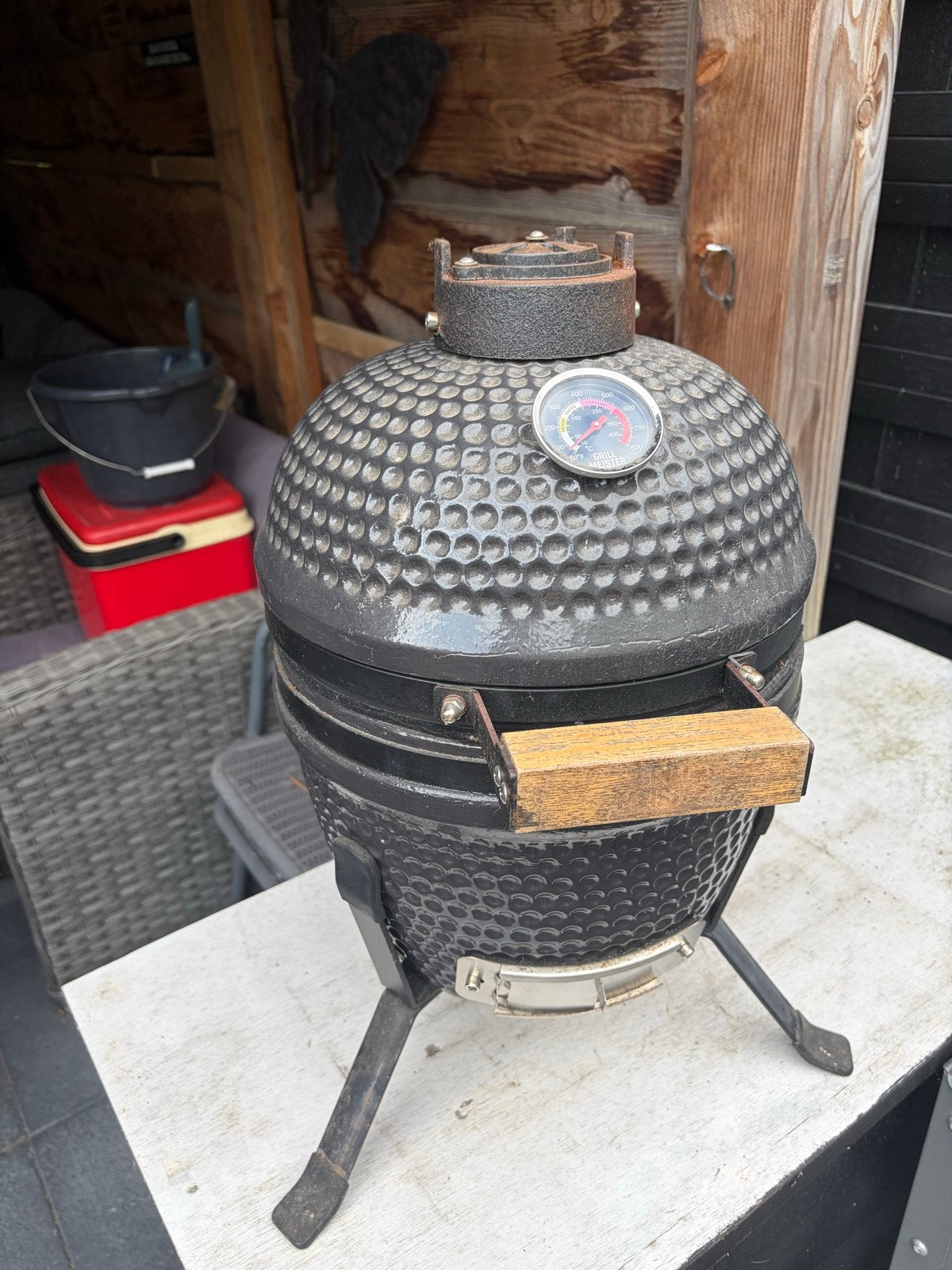Compacte Kamado BBQ met thermometer, Tuin en Terras, Barbecue-accessoires, Gebruikt, Ophalen