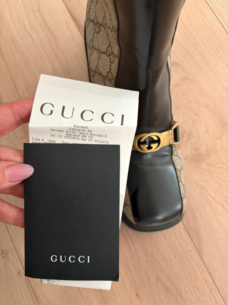 Gucci boots origineel met bon & doos hakken schoenen laarzen, Zwart, Lage of Enkellaarzen, Ophalen of Verzenden, Zo goed als nieuw