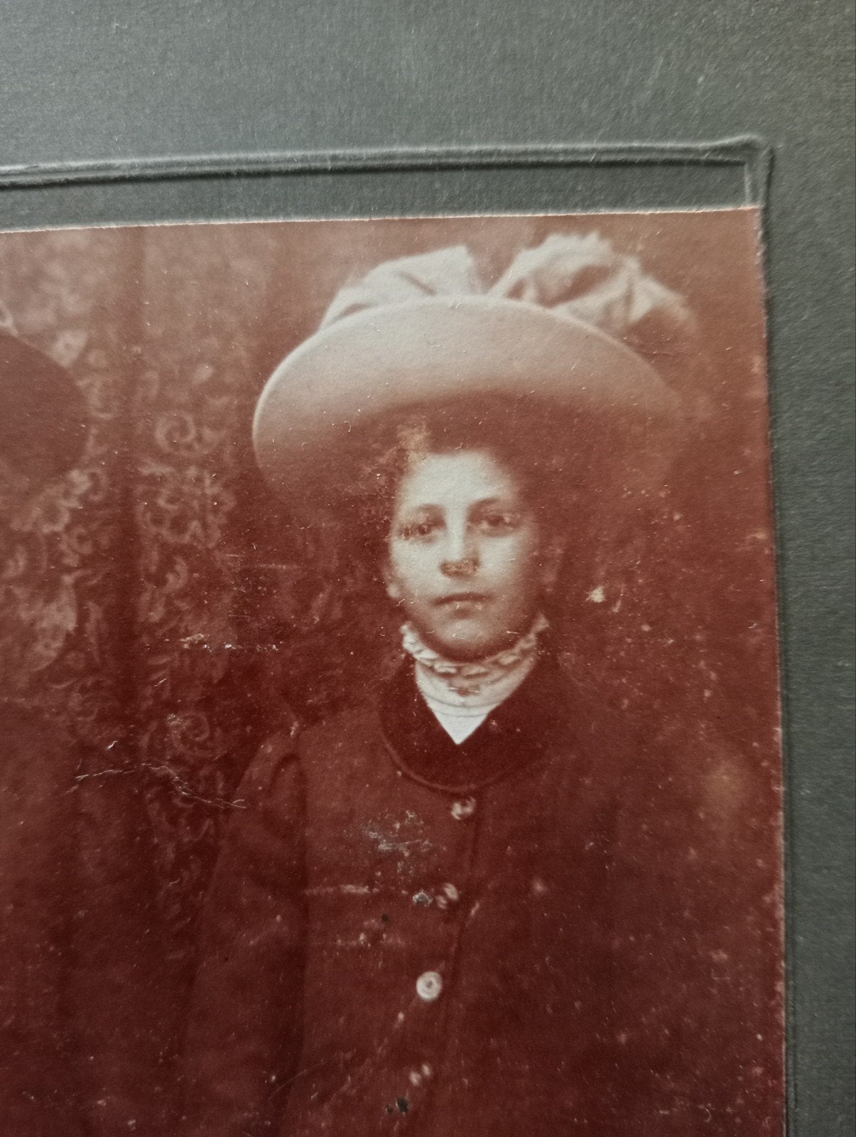 2 dames met hoeden CDV, Ophalen of Verzenden, Gebruikt