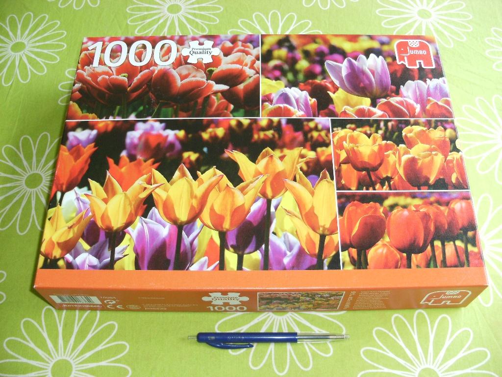 Hollandse tulpen - puzzel van Jumbo - 1000 stukjes, Ophalen of Verzenden, 500 t/m 1500 stukjes, Zo goed als nieuw, Legpuzzel
