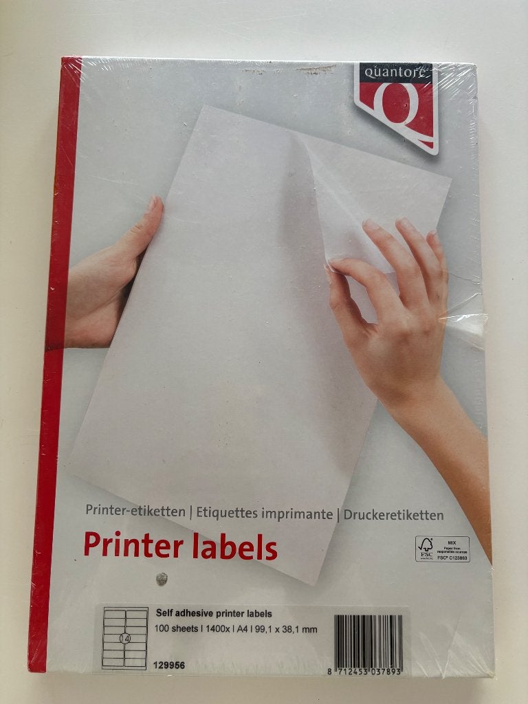 Printer labels, Ophalen, Nieuw, Kleur printen, Printer
