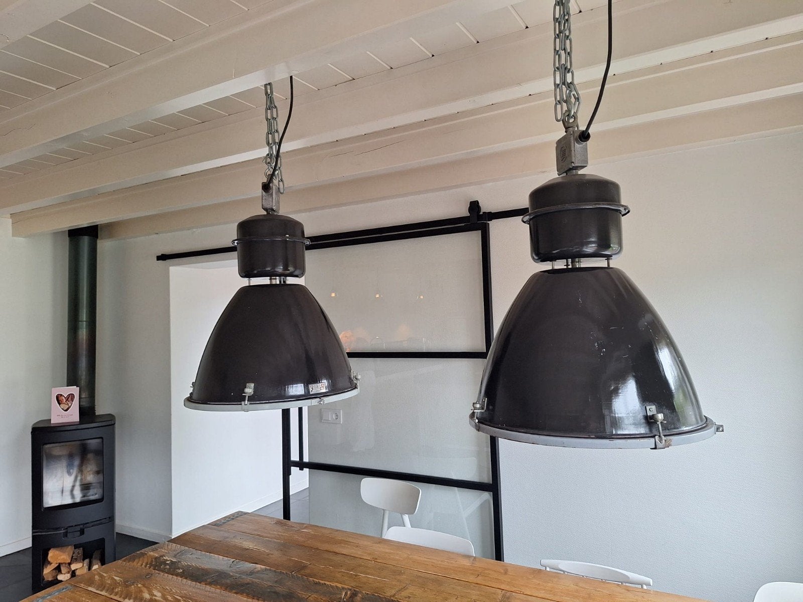 2 oude fabriekslampen, Ophalen, Gebruikt