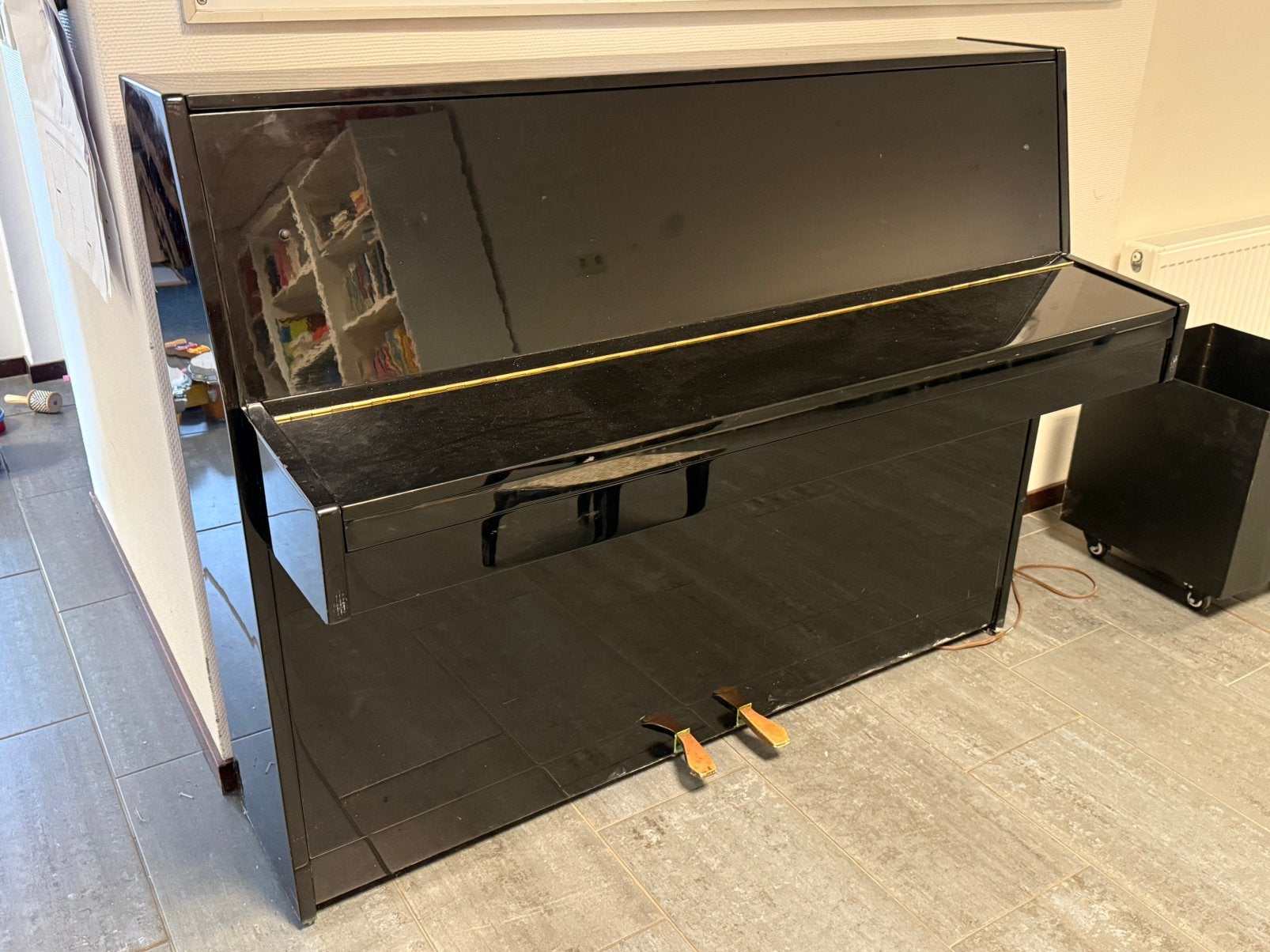 Urk & Sons Hoogglans Zwarte Piano, Ophalen, Gebruikt, Zwart, Piano