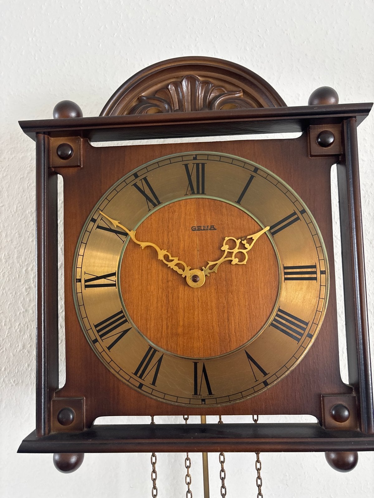Gena wandklok met kettingaandrijving, Antiek en Kunst, Ophalen