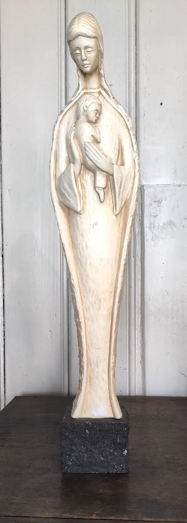 Groot oud beeld  BS  62 van Maria Madonna met kind, Ophalen of Verzenden, Gebruikt, Beeld(je), Christendom | Katholiek