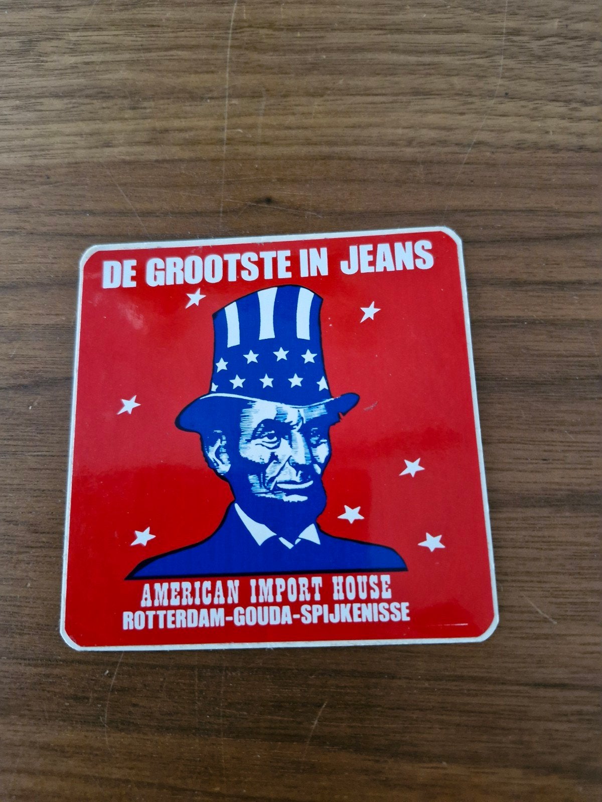 12195 Vintage sticker American Import House Jeans, Ophalen of Verzenden, Zo goed als nieuw, Merk